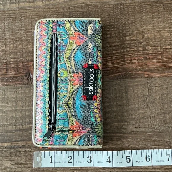 Sacroots Artist Circle large zip around wallet, multicolor, bohemian pattern - Picture 6 of 6